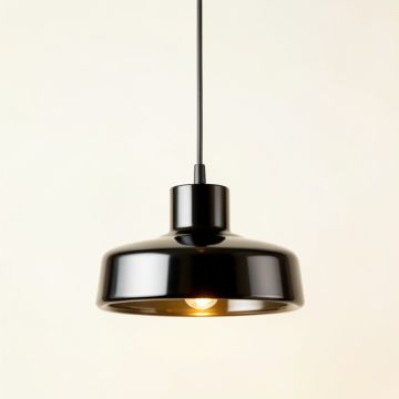 Fern Bluff Pendant Light Suspended From One Plain Cable - Black (synthetic illustration; no displayed measurements)