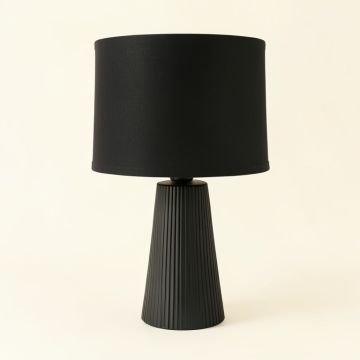 Summit Brook Table Lamp With A Plain Fabric Shade - Black (synthetic illustration; no displayed measurements)