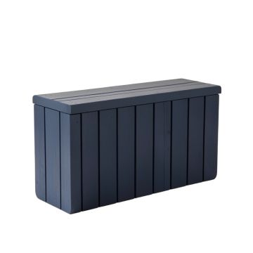 River Bend Narrow Outdoor Storage Bench - Navy