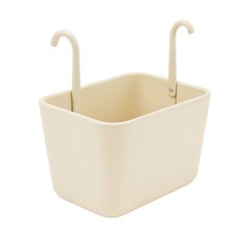 Cliff Branch Empty Railing Planter With Integral Brackets - Ivory