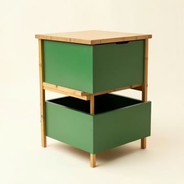 Wren Bend Freestanding Pull-Out Hamper Cabinet - Green (synthetic illustration; no displayed measurements)