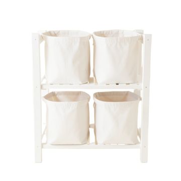 Lake Crossing Laundry Sorting Station With Plain Removable Bags - White