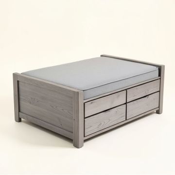 Cross Frame Captains Daybed With Drawers And Trundle (synthetic illustration; no displayed measurements)