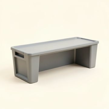 Moss Arc Narrow Outdoor Storage Bench - Gray (synthetic illustration; no displayed measurements)