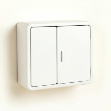 Wren Brook Wall-Mounted Entry Cabinet - White (synthetic illustration; no displayed measurements)