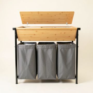 Meadow Branch Laundry Sorting Station With Plain Removable Bags - Black (synthetic illustration; no displayed measurements)