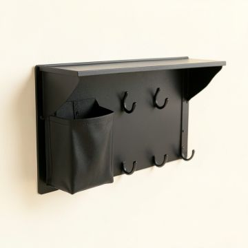 Olive Dell Wall-Mounted Entryway Organizer Shelf - Black (synthetic illustration; no displayed measurements)