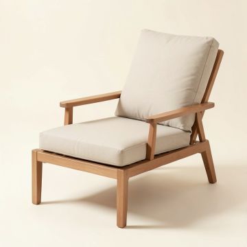 Twining Outdoor Lounge Chair With Cushion (synthetic illustration; no displayed measurements)