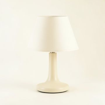 Summit Crest Table Lamp With A Plain Fabric Shade - Ivory (synthetic illustration; no displayed measurements)