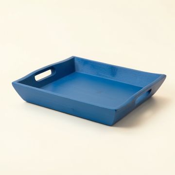 Fern Crossing Serving Tray - Blue (synthetic illustration; no displayed measurements)