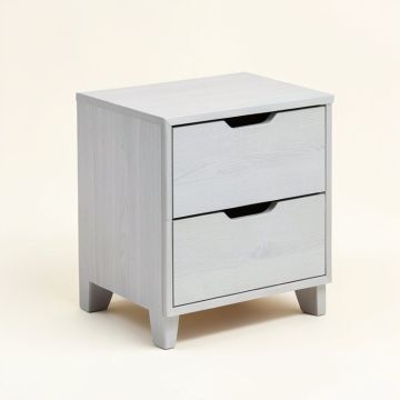 Mahood 2 - Drawer Solid Wood Nightstand In Light Gray (synthetic illustration; no displayed measurements)