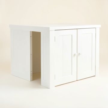 Field Bend Empty Furniture-Style Litter Enclosure - White (synthetic illustration; no displayed measurements)