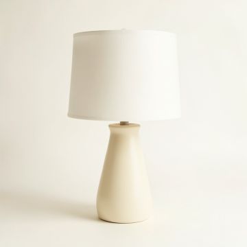Clay Dell Table Lamp With A Plain Fabric Shade - Cream (synthetic illustration; no displayed measurements)