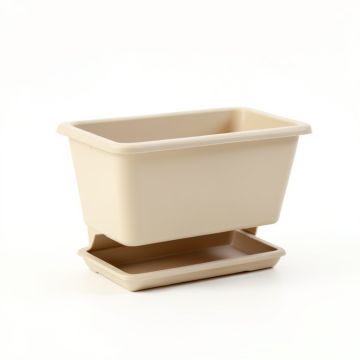 Hazel Bend Empty Raised Planter - Beige (synthetic illustration; no displayed measurements)
