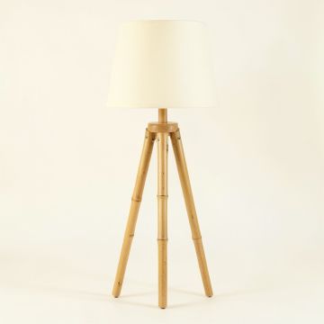 Wren Crossing Floor Lamp With A Plain Fabric Shade - Cream (synthetic illustration; no displayed measurements)