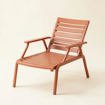 Heath Bridge Outdoor Lounge Chair - Terracotta (synthetic illustration; no displayed measurements)