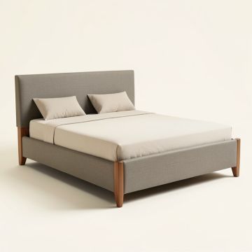 Brendon Solid Wood And Upholstered Standard Bed (synthetic illustration; no displayed measurements)