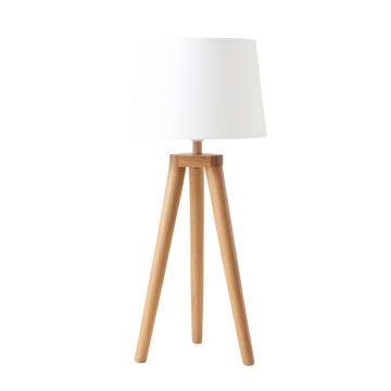 Dune Dell Floor Lamp With A Plain Fabric Shade - White