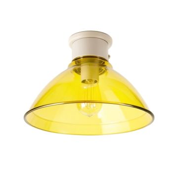 4.875 '' H Glass Bell Ceiling Fan Fitter Shade ( Screw On ) In Yellow