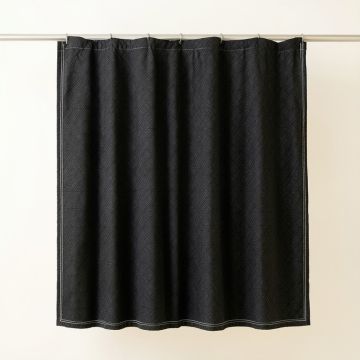 Laurel Canyon Shower Curtain Hanging Flat From A Plain Rod - Black (synthetic illustration; no displayed measurements)
