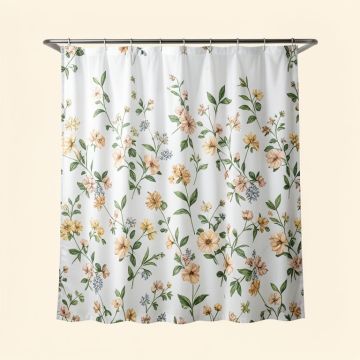 Medina Ivy Vinyl Floral Single Shower Curtain (synthetic illustration; no displayed measurements)