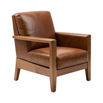 Fifth Ave 32 '' Wide Top Grain Leather Armchair