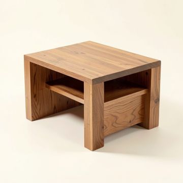 Krikor Solid Wood Block Coffee Table With Storage (synthetic illustration; no displayed measurements)