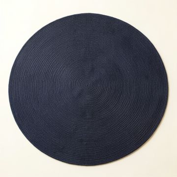 Lake Canyon Round Area Rug - Navy (synthetic illustration; no displayed measurements)