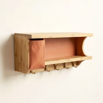 Oak Dell Wall-Mounted Entryway Organizer Shelf - Terracotta (synthetic illustration; no displayed measurements)
