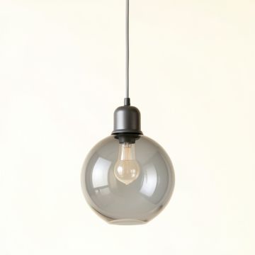 Olive Arc Pendant Light Suspended From One Plain Cable - Gray (synthetic illustration; no displayed measurements)