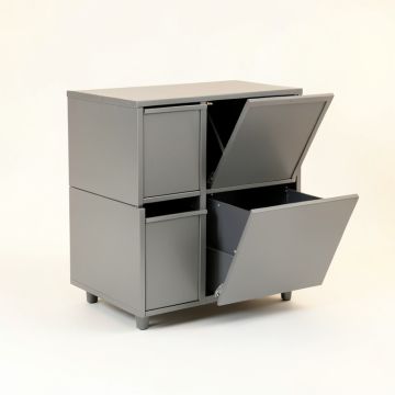 River Branch Freestanding Pull-Out Hamper Cabinet - Gray (synthetic illustration; no displayed measurements)