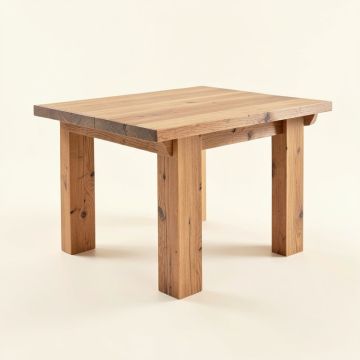 Industrial Solid Wood Dining Table (synthetic illustration; no displayed measurements)