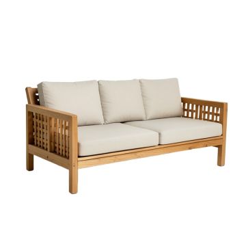 88.5 '' Wide Outdoor Teak Patio Sofa With Cushions