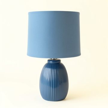 Dune Dale Table Lamp With A Plain Fabric Shade - Blue (synthetic illustration; no displayed measurements)