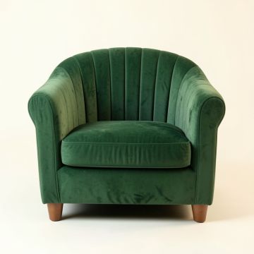 Cedar Arc Upholstered Armchair (synthetic illustration; no displayed measurements)