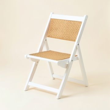 Brook Bend Folding Outdoor Chair - White (synthetic illustration; no displayed measurements)