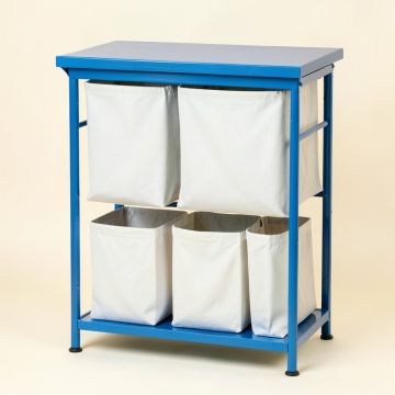 Juniper Bend Laundry Sorting Station With Plain Removable Bags - Blue (synthetic illustration; no displayed measurements)