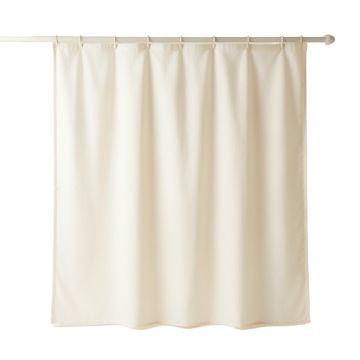 Shore Arc Shower Curtain Hanging Flat From A Plain Rod - Ivory