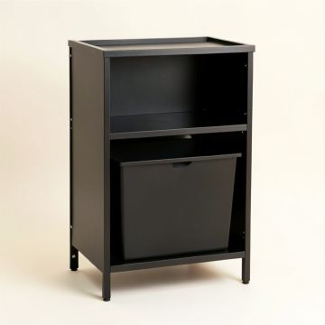 Laurel Crest Freestanding Pull-Out Hamper Cabinet - Black (synthetic illustration; no displayed measurements)
