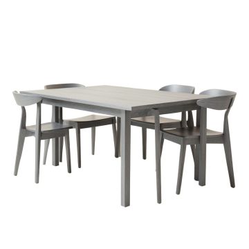 Alessia 5 - Piece Eucalyptus Solid Wood Dining Set
