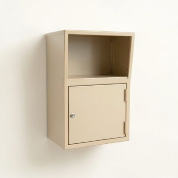Spruce Dell Wall-Mounted Entry Cabinet - Beige (synthetic illustration; no displayed measurements)