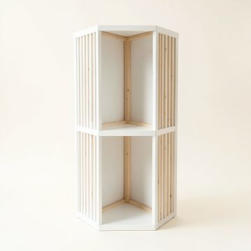 River Arc Narrow Cubby Tower - White (synthetic illustration; no displayed measurements)