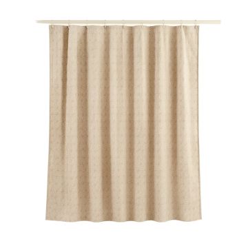 Lake Bluff Shower Curtain Hanging Flat From A Plain Rod - Beige