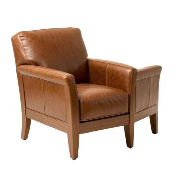 Pakswith 40.55 '' Wide Top Grain Leather Chair And A Half
