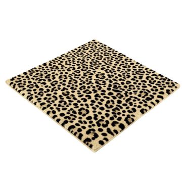 Akiva Animal Print Tufted Wool Khaki/Black Area Rug
