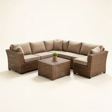 Patio Furniture Set Outdoor 7-Piece Rattan Seating Group With Cushions (synthetic illustration; no displayed measurements)