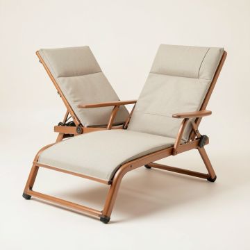 2Pcs Outdoor Folding Reclining Chaise Lounge Chair (synthetic illustration; no displayed measurements)