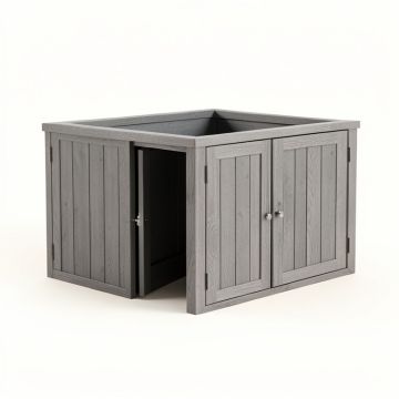 Hazel Dale Empty Furniture-Style Litter Enclosure - Gray (synthetic illustration; no displayed measurements)