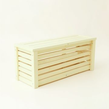 Linden Bend Narrow Outdoor Storage Bench - Ivory (synthetic illustration; no displayed measurements)