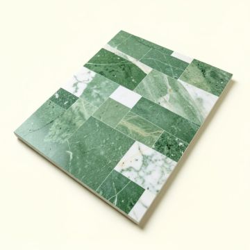 Sky Random Sized Natural Stone Mosaic Tile In Green/White (synthetic illustration; no displayed measurements)